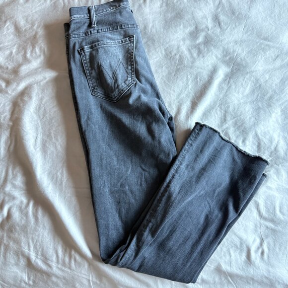 Mother Hustler Ankle Fray Jeans Gray Size 28 Manufactured Fringe - Picture 4 of 7